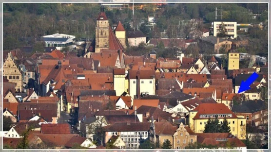 Überblick Altstadt und Lage des Turms am Schrecken